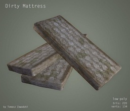 dirty mattress - low poly architecture bed bedroom blot dirt dust elements furnishings furniture game gameready grrroch lower lowpoly materac model ready room sleeping spotted stained 3d print model - Mito3D