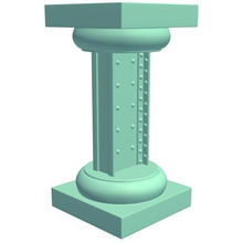 pantalla pedestaliron de la viga v1 pedestal hierro decoraciones imprimible lowpoly 3d print model - Mito3D