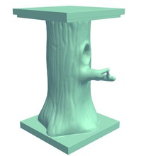 ekran pedestaltree Bagaj v1 Kaide ağaç gövde dekorasyon yazdırılabilir lowpoly 3d print model - Mito3D