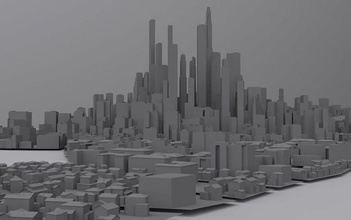 ville lointaine de l'architecture la construction paysage urbain digitalart3d lointain futuriste modèle moderne nouvelles scène seattle skybox ligne d'horizon gratte-ciel structure york 3d print model - Mito3D