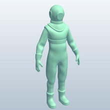 diversuit v1 diver suit people printable lowpoly 3d print model - Mito3D