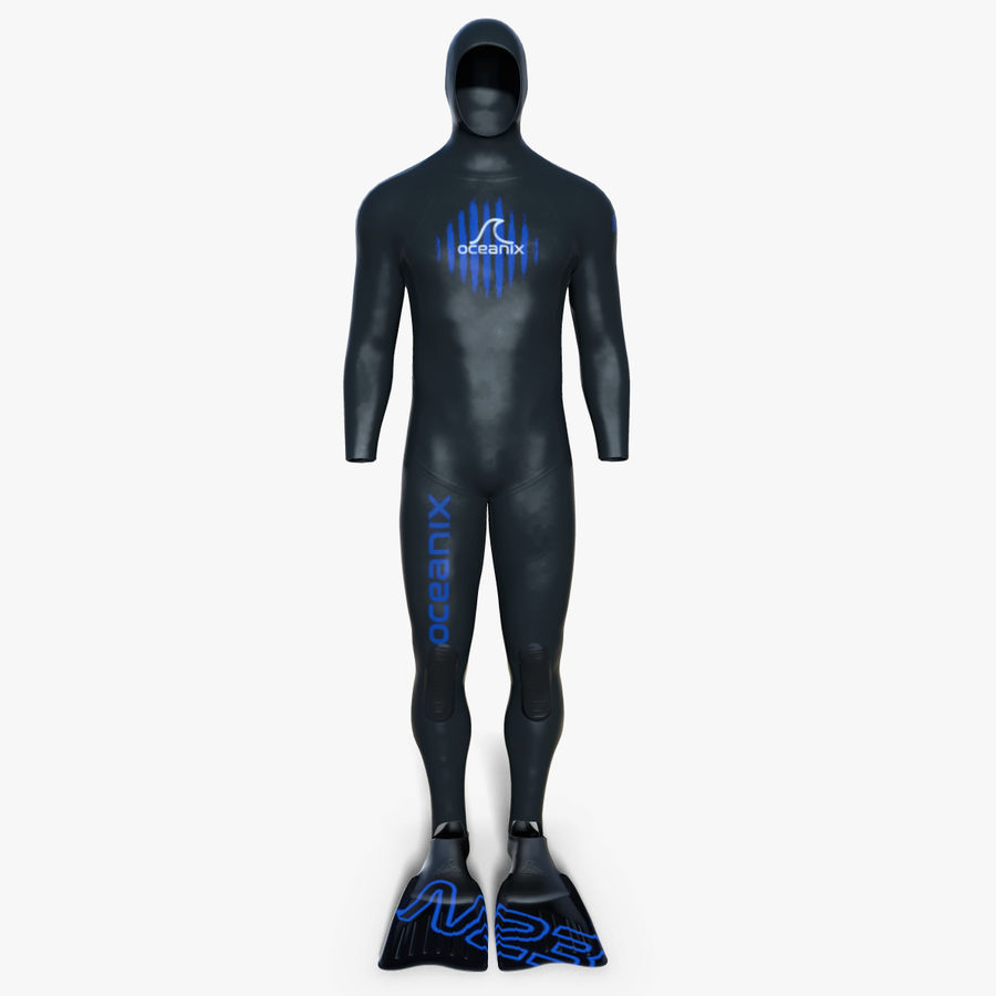 combinaison de plongée palmes noir caractère tissu vêtements collection plongeur colombe sec flipper les gars l'homme le latex sexe masculin modèle orest plein air droits d'obtenteur réel caoutchouc la voile sport costume natation maillot bain terremoto temps l'uniforme vray 3D print model - Mito3D