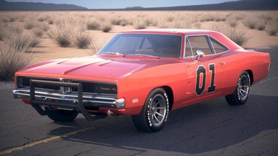 dodge charger 1969 general lee 1968 1970 2gen american antique car classic duke famous hazzard interior luxury model movie oldtimer retro sport squir usa vehicle vintage General 3d print model - Mito3D