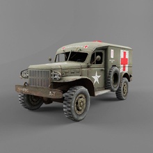 dodge wc-54 54 armor army battle defense force heavy jeep lower lowpoly military model poly transport troop vehicle war wc weapon world ww2 wwii xxxgaurangaxxx 3d print model - Mito3D