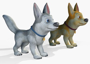 dos desenhos animados do cão animais o personagem ducky modelo pup filhote de cachorro toon azar volt 3d print model - Mito3D