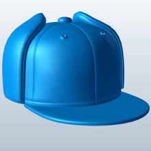 perro sombrero de orejas flaps up v1 la oreja solapas hasta prendas vestir imprimible lowpoly 3d print model - Mito3D