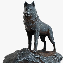 chien haskey statue animal de l'architecture médaille bronze décor l'intérieur machine d'hommes le métal modèle vieux la sculpture 3d print model - Mito3D