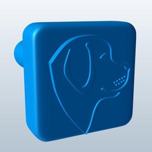 Hund Kopf v1 Stempel Gummi Briefmarken bedruckbar ist lowpoly Gummi-Stempel 3d print model - Mito3D