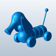 pull chien jouet v1 pulltoy les jouets tirez imprimable lowpoly 3d print model - Mito3D