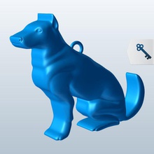 dog sitting v1 window hanger decorations printable lowpoly 3d print model - Mito3D