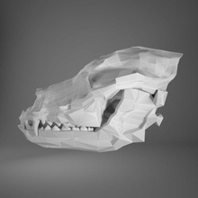 dog skull anatomy animal bone canine cattle cranium dead deceased feline head horror hounds mammal martock medical model realistic science skeleton teeth 3d print model - Mito3D