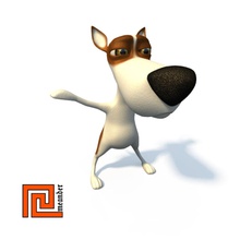 doggy-cartoon-Charakter 3d 3ds Tier canine cartoon Charakter comic Hund doggie doggy inländische fantasy Spaß komisch säugetier max meander Modell Welpen vray 3d print model - Mito3D