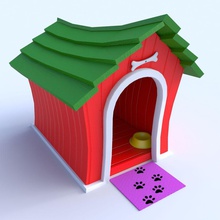 Hundehütte cartoon 3d Tier Architektur cor Hund doghouse Haus kennel Modell natürlich Haustiere shanty Tierheim 3d print model - Mito3D