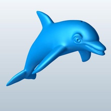 dolphin baby happy v1 bath toy toys printable lowpoly 3d print model - Mito3D