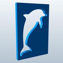 dolphin plantilla v1 delfín galería de símbolos las novedades imprimible lowpoly 3d print model - Mito3D