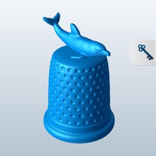 dolphin top v1 Fingerhut Neuheiten bedruckbar ist lowpoly 3d print model - Mito3D