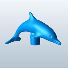 dolphin v1 antenna ornament vehicle parts printable lowpoly 3d print model - Mito3D