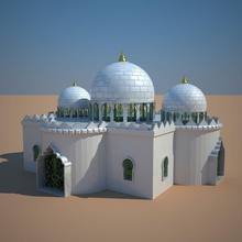 cúpula arabe arqueado arquitetura porta elementos histórico kasbah modelo marrocos mesquita muçulmano nabil ornamento estrutura janela 3d print model - Mito3D