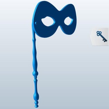 domino de la máscara ojo palo v1 stick prendas vestir imprimible lowpoly 3d print model - Mito3D