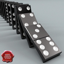 domino v3 3d molier Görünümüdür engeller kutusu toplama rekabet küp zar dominos oyun max model parça plastik gerçekçi ayarlayın spor tablo V-ray'in 3d print model - Mito3D