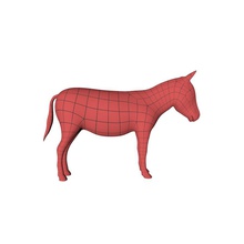 âne mesh de base 3pdmedia animal la domestique l'âne ferme cheval bas maillage modèle 3d print model - Mito3D