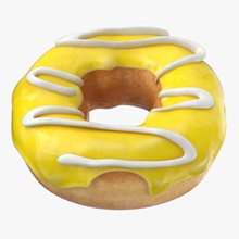 donut 05 - yellow baked bakery breakfast candy confectionery cream dessert doughnut food glazed grocery model pastry pink sprinkle strawberry studios tornado 3d print model - Mito3D