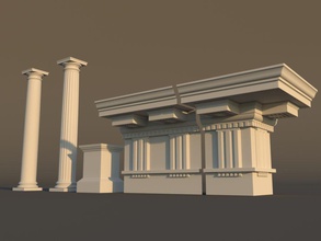 l'architecture dorique pack de la base colonne corniche décor éléments entablement frise modèle msarhan ordre piédestal pilier l'arbre 3d print model - Mito3D