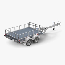double axle trailer 3d molier business car cargo equipment farm industrial industry international model outdoor outdoors parts road small tow transport transportation travel two vehicle vray wheel work 3d print model - Mito3D