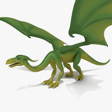 dragon cartone animato semplice bestia carattere drago fantasia volare divertente gioco gamedev modello monster rettili semplicemente ala zerkalo la collaborazione di tmy 3d print model - Mito3D