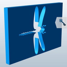 dragonfly stencil v2 novelties printable lowpoly 3d print model - Mito3D