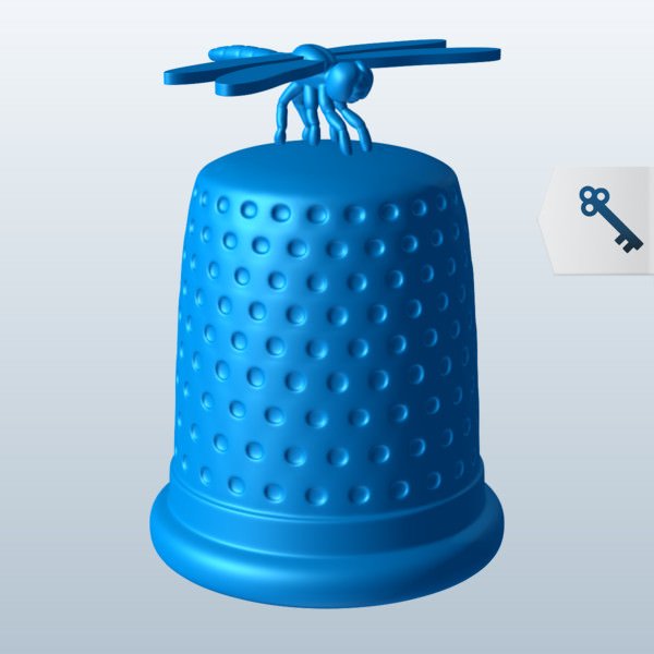 dragonfly v1 thimble novelties printable lowpoly 3D print model - Mito3D