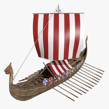 drakkar vichingo nave la barca drakar militare modello pitoui a vela mare per spedizione di trasporto viking moto d'acqua 3d print model - Mito3D