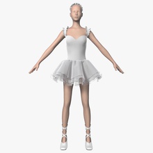 dress ballerina apparel ballet beautiful character clothes coif costumes dance elena shvets female grace mannequin model performance pointe short skirt stage theatre 3d print model - Mito3D