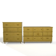 dresser 1950s antique bedroom cabinet furnishings furniture maple model zedaxis 3d print model - Mito3D