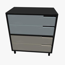 dresserbureau dresser bureau furniture printable lowpoly 3d print model - Mito3D