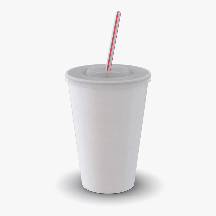 drink cup 3d molier away beverage cardboard coffee cola container cover disposable drinking fast fastfood food international lid model paper plastic recycling soda soft straw takeaway took water white 3D print model - Mito3D