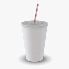 trinken cup 3d-molier entfernt - Getränk Karton Kaffee cola container cover Einweg schnell fastfood Essen international Deckel Modell Papier Kunststoff recycling soda weich Stroh mitnehmen nahm Wasser weiß 3d print model - Mito3D