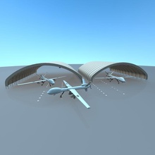 drone hangar 1 9 aria aeromobili aereo aeroporto architettura l'esercito edificio di fabbrica forza garage ifingerstudios militare modello mq predatore reaper repertorio magazzino uav noi usa il veicolo 3d print model - Mito3D