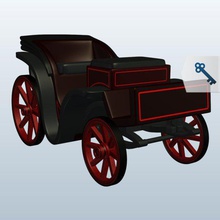 droshky v1 carriage transportation printable lowpoly 3d print model - Mito3D