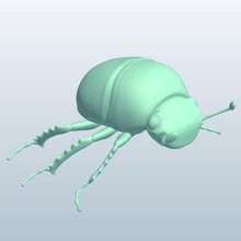 dung beetle v2 insects printable lowpoly 3d print model - Mito3D