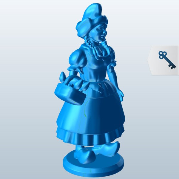 mujer holandesa v1 el holandés personas imprimible lowpoly 3D print model - Mito3D