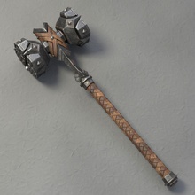 dwarf hammer antique battle blunt knight long mace medieval melee metal model old tonzy911 vray war weapon 3d print model - Mito3D