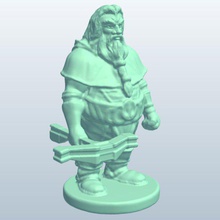 dwarf heavy crossbow v1 people printable lowpoly 3d print model - Mito3D