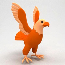 águila de dibujos animados áfrica animal aves carácter eagle divertido shakesnake salvaje 3d print model - Mito3D
