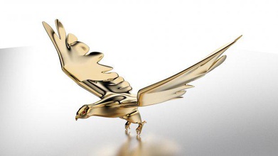 eagle gold statue animals 3d print model - Mito3D