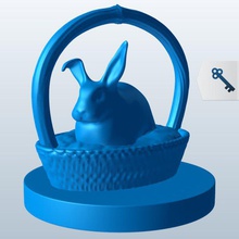 easterbasketbunny v1 easter bunny basket seasonal printable lowpoly 3d print model - Mito3D