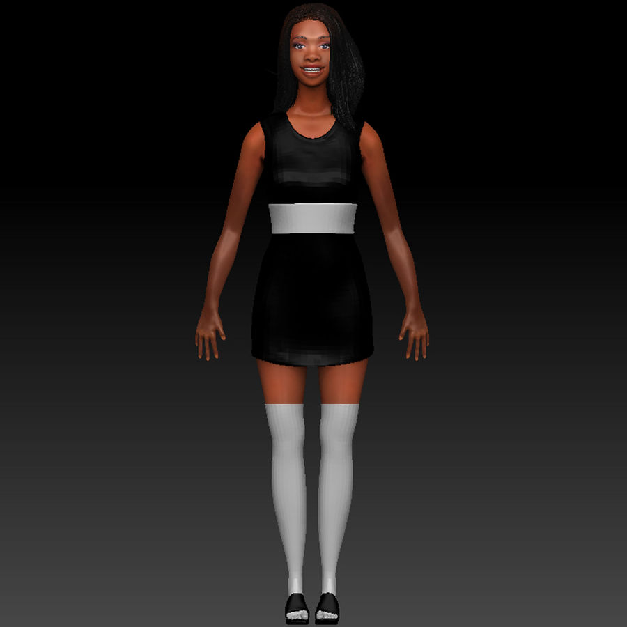 ebony girl antonio black buonarotti character female human lady model people pretty white woman 3D print model - Mito3D