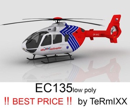ec-135 alfa helicopter 135 air aircraft airplane ambulance boeing cartoon doll wood feed dsa ec eurocopter game heli kczech krystof lower model plane poly termixx vehicle 3d print model - Mito3D
