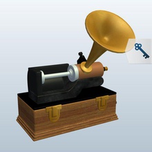 edison du phonographe à cylindre v2 le de l'électronique imprimable lowpoly 3d print model - Mito3D