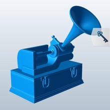 edison cylinder phonograph v2 Zylinder - Elektronik bedruckbar ist lowpoly 3d print model - Mito3D